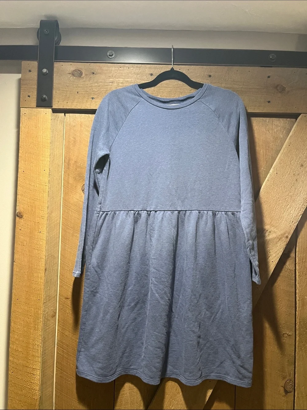Old Navy Girls' Long-Sleeve Peplum Dress - Slate Blue